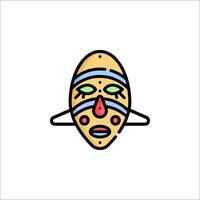 A cartoon mask with a face on it vector