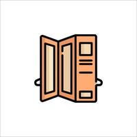 A door with a handle and a door knob vector