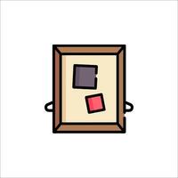 A picture frame with a square and a red square vector