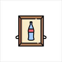 A bottle of coke in a frame on a white background vector