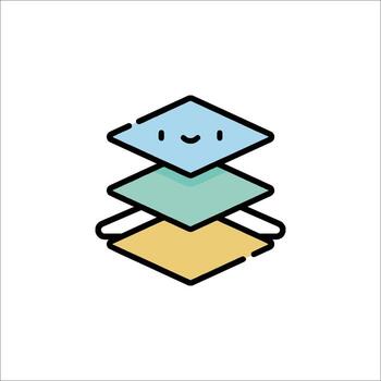 A cartoon character sitting on top of a stack of blocks vector