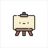 A cute little easel with a smiley face on it vector