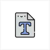 A file icon with the letter t on it vector