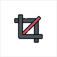 A square with a red line through it vector
