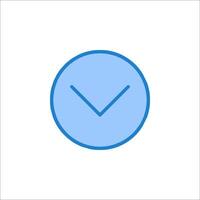 A blue circle with an arrow pointing up vector