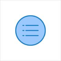 A blue circle with a line drawn on it vector