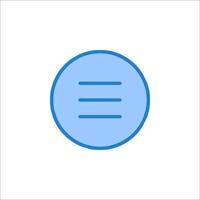 A blue circle with a line drawn on it vector