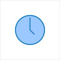 A blue clock icon on a white background vector