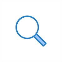 A magnifying glass icon on a white background vector