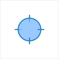 A blue crosshair icon on a white background vector