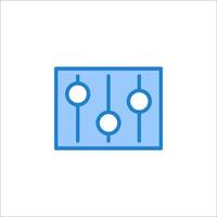 A blue line icon of a control panel vector