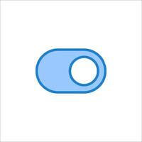 A blue button with a white circle on it vector