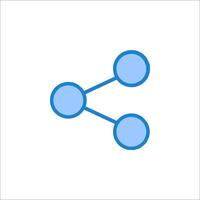 A blue and white icon with two circles vector
