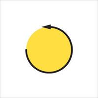 A yellow circle with an arrow pointing to the left vector