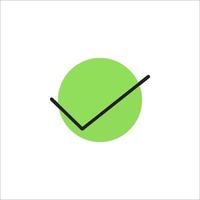 A green check mark on a white background vector
