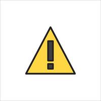 A yellow warning sign with an exclamation mark vector