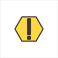 A yellow exclamation sign on a white background vector