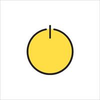 A yellow button icon on a white background vector