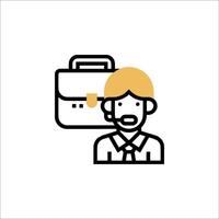 A man with a briefcase icon vector