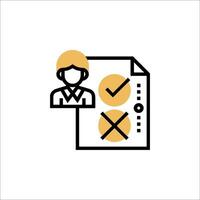 A person with a check mark on a paper vector