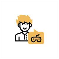 A man holding a controller icon vector