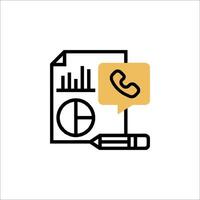 A phone call icon with a pencil and paper vector