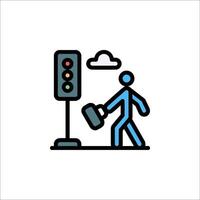 A man is walking across a street with a briefcase vector