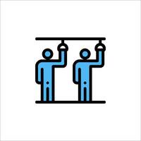 Two people holding hands on a train line icon vector