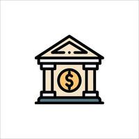 A bank building with a dollar sign on top vector