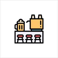 A bar with a beer and a mug on the counter vector