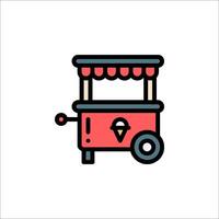Ice cream cart icon illustration vector