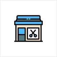 A barber shop icon with scissors and scissors vector