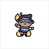 A cartoon character with a mask and a cape vector