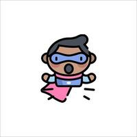 A cartoon character with a mask and cape vector
