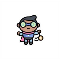 A cartoon character with glasses and a cape vector
