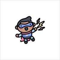 A cartoon character with a lightning bolt on his head vector