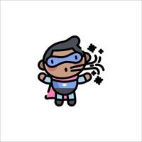 A cartoon character with a mask and cape vector