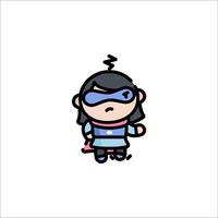 A cartoon character with a blue mask and blue eyes vector