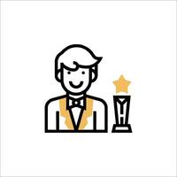 A man with a star on his chest and a trophy vector
