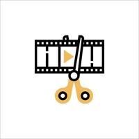 A tape is being cut by scissors vector
