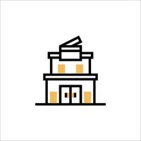 A building with a clock on top vector