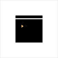 A black and yellow button on a white background vector