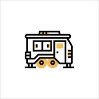 A small rv trailer icon on a white background vector