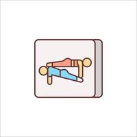 A man doing pushups on a box icon vector