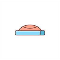 A flat icon of a hat on top of a table vector