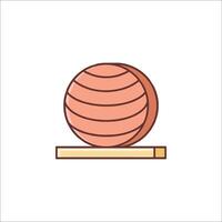 A ball on a wooden block icon vector