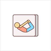A man doing yoga in a square icon vector