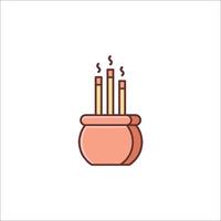 Candles in a pot icon vector