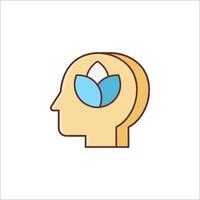 A brain with a leaf in it icon vector