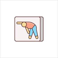 A man doing yoga in a square icon vector